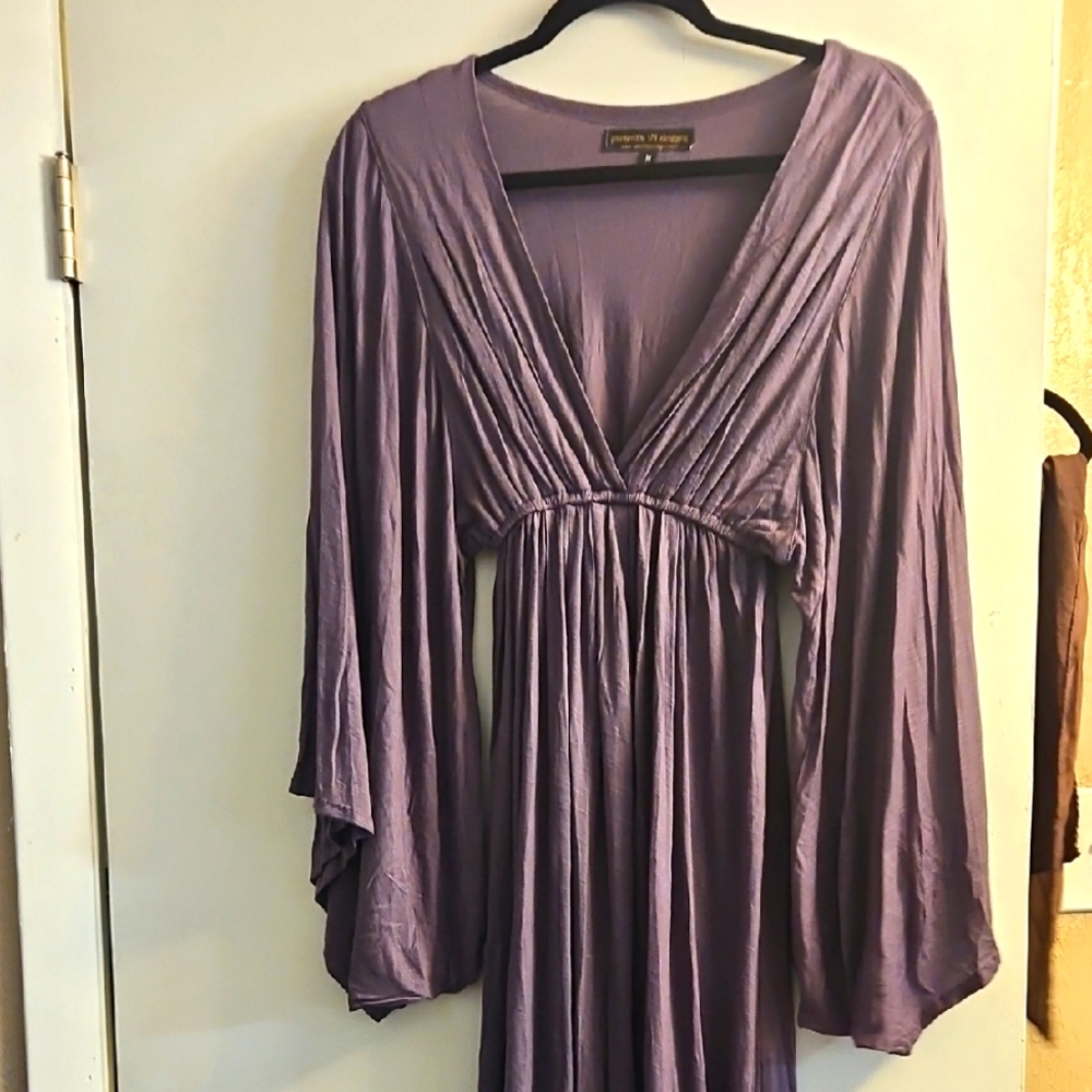 Stunning Violet Purple Dress Super Soft Stretchy Flowy Deep V